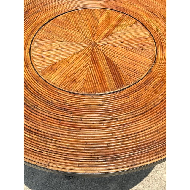 Vintage Pencil Reed and Metal Dining Table For Sale - Image 9 of 15