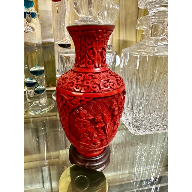 Brass & Cinnabar Vase Chairish
