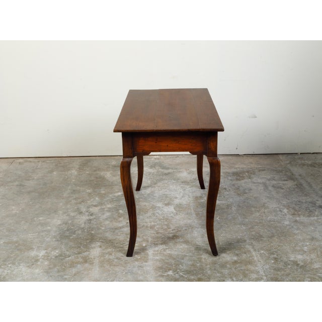 Brown French Louis XV Style 19th Century Walnut Desk with Drawers and Cabriole Legs For Sale - Image 8 of 12