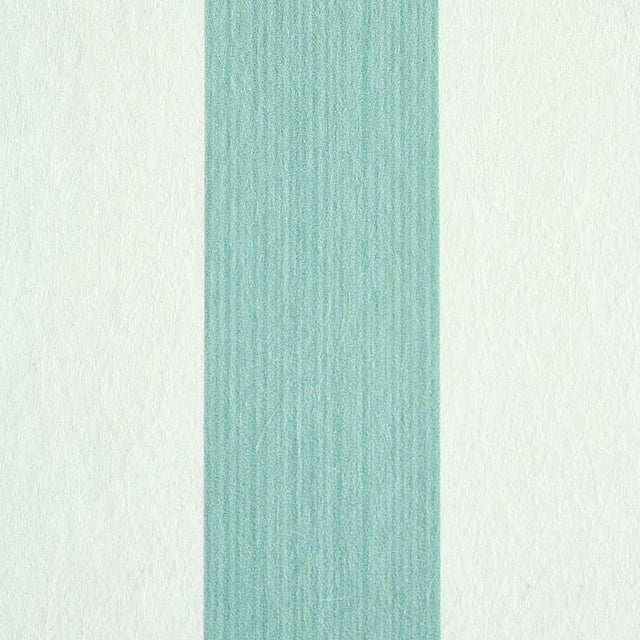 Transitional Schumacher Edwin Stripe Medium Wallpaper in Seaglass For Sale - Image 3 of 3
