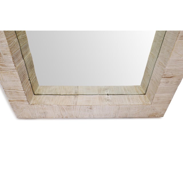 White Washed Salvaged Elm Mirror For Sale - Image 4 of 6