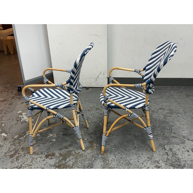 Serena & Lily Serena & Lily Chevron Riviera Bistro Chairs, Pair For Sale - Image 4 of 12