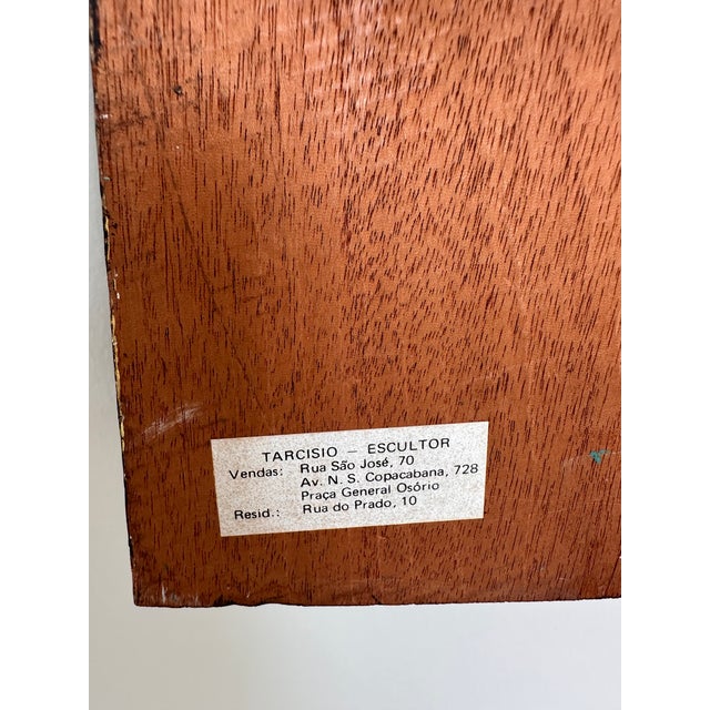 1970s 1979 Brazilian Carved Wood Door Wall Sculpture by Tarcisio, Rio De Janeiro For Sale - Image 5 of 9