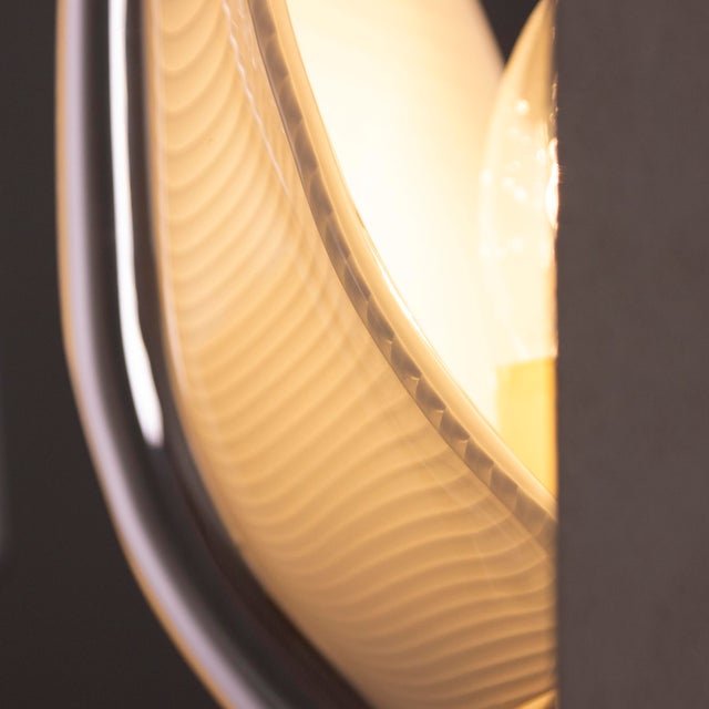 Wall Lamps in White Murano Glass, Blown Glass with Golden Decorations, Italy, 1990s, Set of 2 For Sale - Image 11 of 13