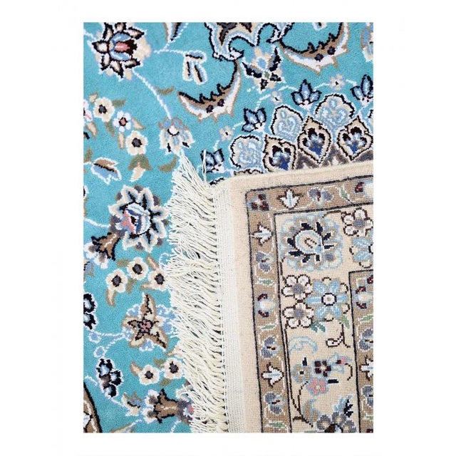 Traditional Pasargad DC Fine Hand Knotted Persian Silk & Wool Nain Runner For Sale - Image 3 of 3