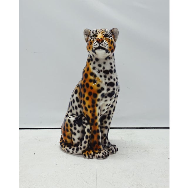 Ceramic Leopard Statue in Ceramic by Ceramiche Boxer For Sale - Image 7 of 7