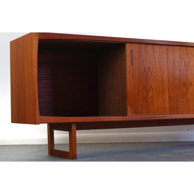 1950s Mid-Century Modern Teak Danish Sled Base Sideboard/Credenza For Sale - Image 5 of 7