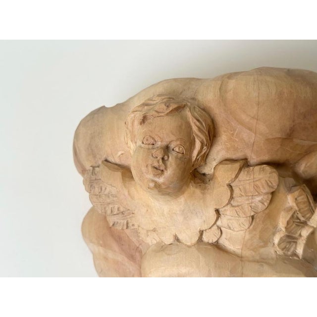 Baroque Baroque Linden Wood Angel Wall Shelf, 1980 For Sale - Image 3 of 12
