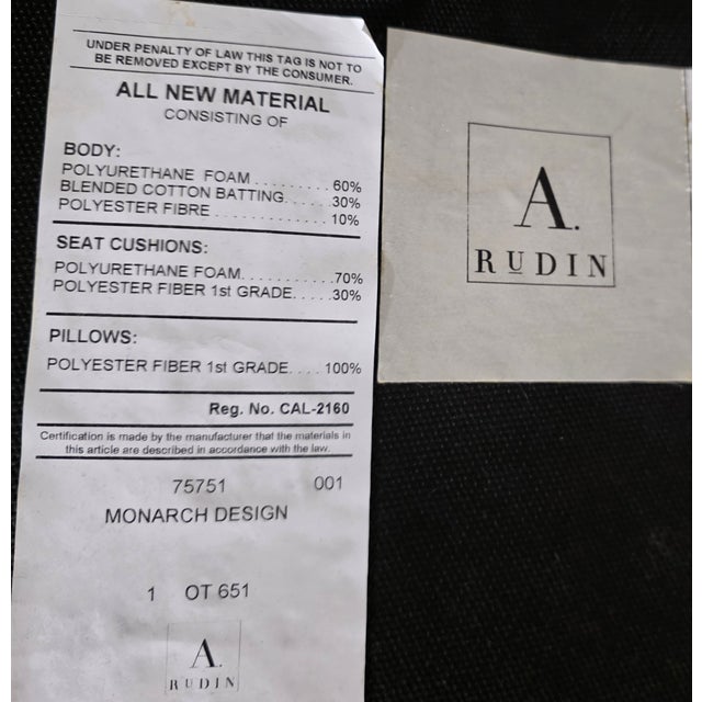 This A. Rudin 36" Round Mohair Ottoman is sophisticated with a highly versatile form. It has subtle ornamental fabric...