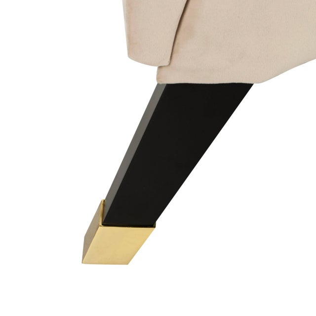 Brown Modern Chaise, Tan & Black For Sale - Image 8 of 9