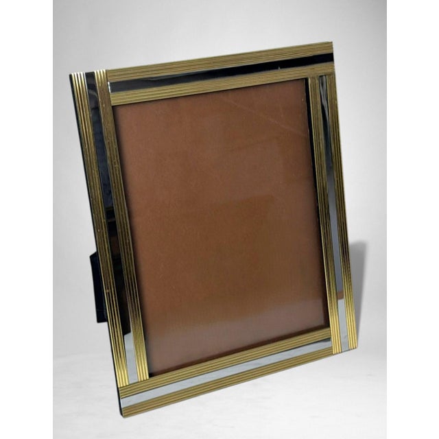 Romeo Rega Style Italian Brass and Steel Picture Frame For Sale - Image 6 of 18