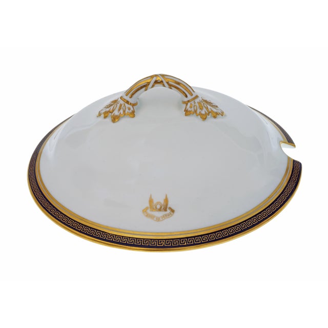 Mid 20th Century Mid 20th Century Spode Large 10"h Cobalt Blue Covered Soup Tureen Large Armorial For Sale - Image 5 of 10