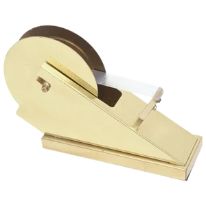 Vintage Modernist Sculptural Brass Tape Dispenser and Tape Holder