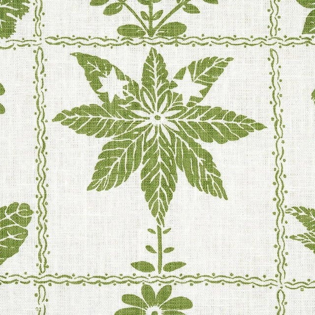 Schumacher Sample - Schumacher Georgia Wildflowers Fabric in Leaf For Sale - Image 4 of 5