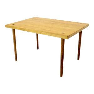 Solid Maple 2" Thick Butcher Block Top Tapered Dowel Legs Writing Dining Table
