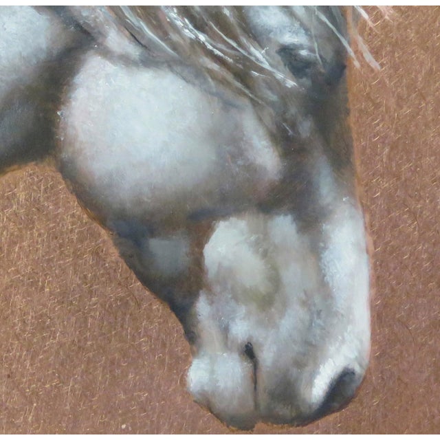 Contemporary A Willing Spirit #5 by Barbara Fox | Oil on Copper Portrait of a horse's head. For Sale - Image 3 of 5