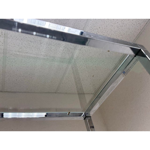 Milo Baughman Style Chrome and Glass Étagère, 1970's For Sale - Image 12 of 12