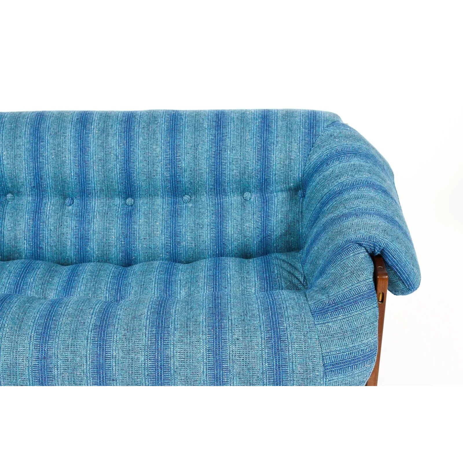 1970s Mid Century Brazilian Modernist Rosewood Frame Loveseat by Percival Lafer, Mp-97
