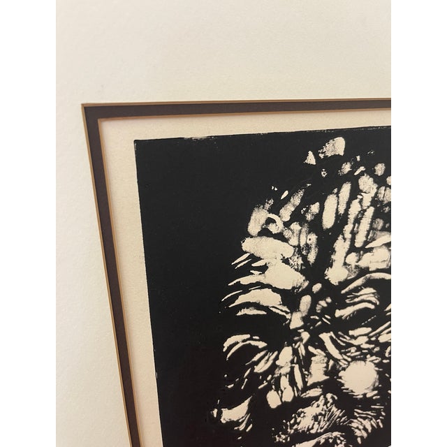 Paper Vintage Black and White Expressionist Portrait Print, Signed and Numbered Limited Edition For Sale - Image 7 of 9