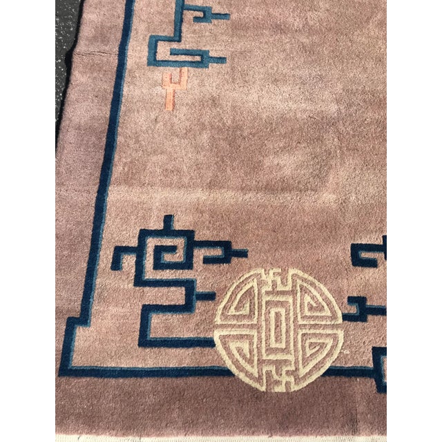 Lavender 1920s Art Deco Design Chinese Rug- 9’x12’ For Sale - Image 8 of 12