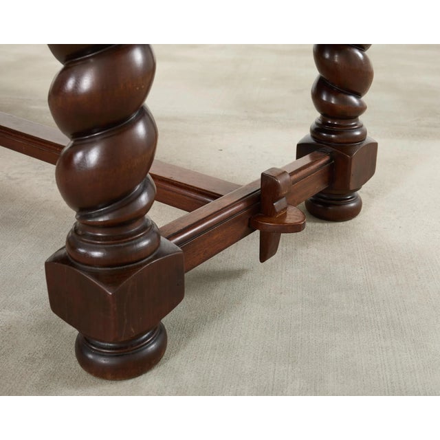 Country English Walnut Farmhouse Barley Twist Dining Table For Sale - Image 17 of 18