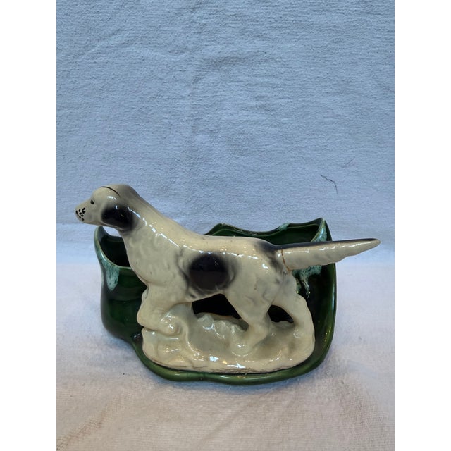 Porcelain Springer Spaniel With Repaired Tail Planter