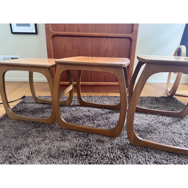 Mid-Century Modern Mid 20th Century Set of 3 Nathan Furniture Nesting Tables For Sale - Image 3 of 7