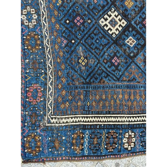 Black Small Antique Distressed Afshar Rug, 1890s For Sale - Image 8 of 18