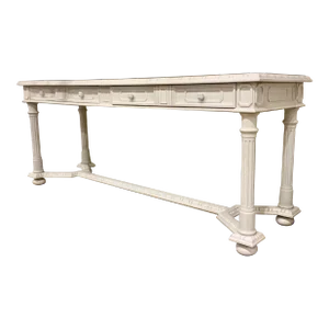 Jonathan Charles Transitional Chalk White Seagrass Console Table