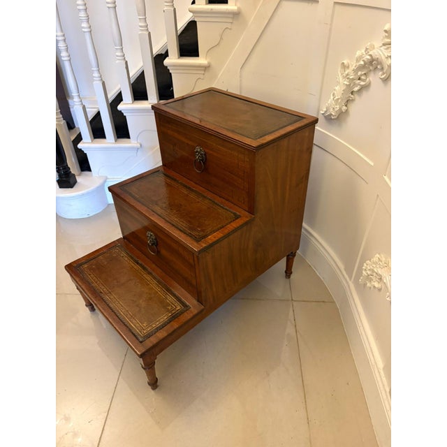 Antique George III Mahogany Library Steps, 1800s For Sale - Image 6 of 7