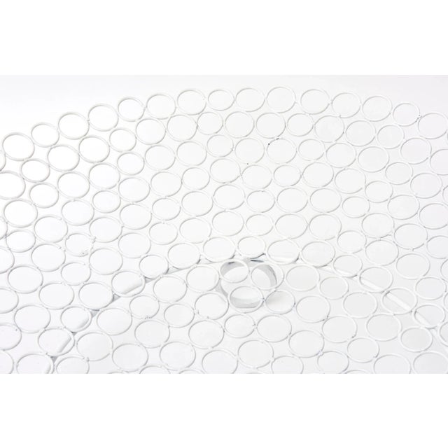 2010s Modern White Lacquered Metal Large Circle Bowl With Circle Feet For Sale - Image 5 of 11