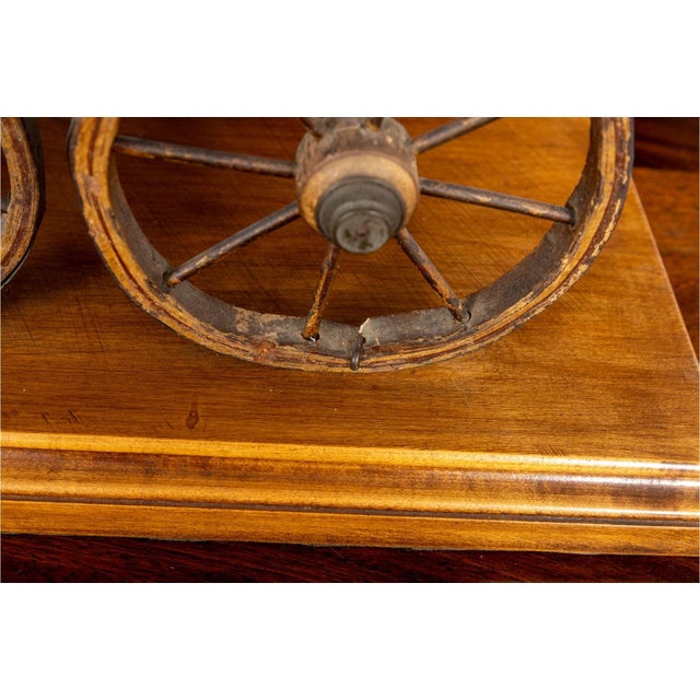 Brown Antique Horse Drawn Stagecoach Wagon Mounted as Lamp For Sale - Image 8 of 10