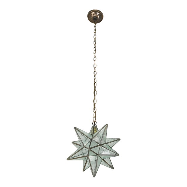 Restored Vintage Moravian Star Pendant Light For Sale