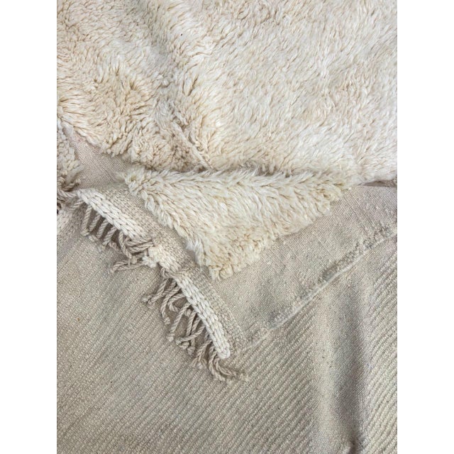 Oversized White Modern Moroccan Fluffy Rug For Sale - Image 4 of 7