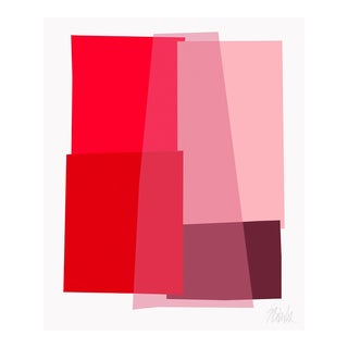 Red Red Collage Fine Art Print 45" X 55" by Liz Roache For Sale