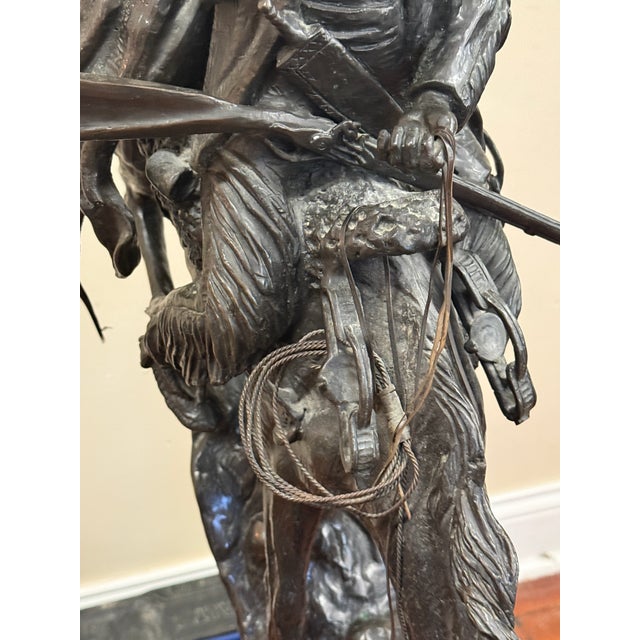 1990s Mega Sized 41” Reproduction of Frederic Remington Bronze the “Mountain Man” For Sale - Image 10 of 16