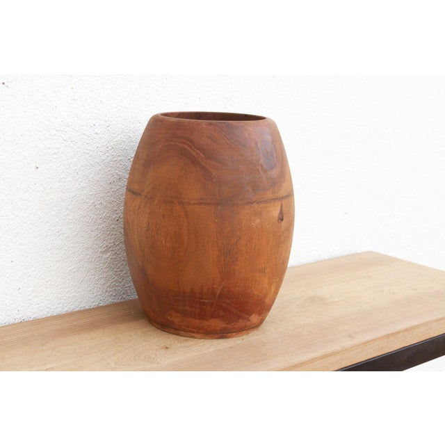 16" Tall Antique Market Wood Pot For Sale - Image 4 of 6