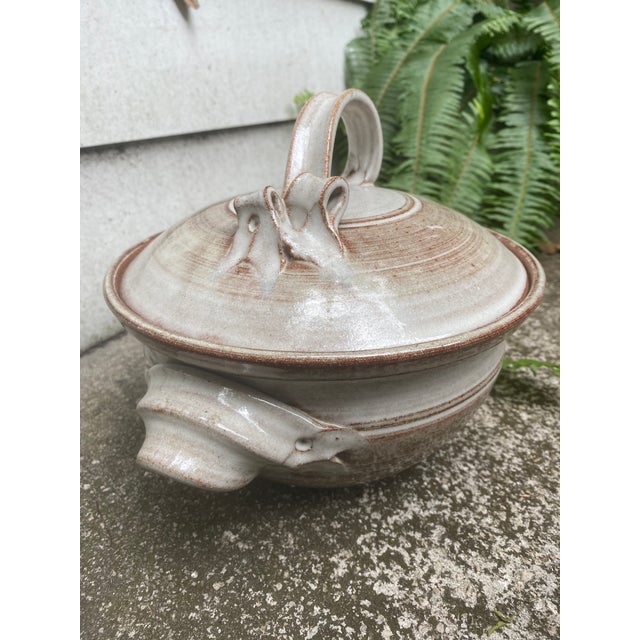 Traditional Vintage Handmade Soup Tureen With Lid For Sale - Image 3 of 11