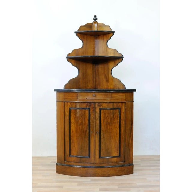 Antique Rounded Front End Walnut Corner Sideboard For Sale - Image 16 of 16