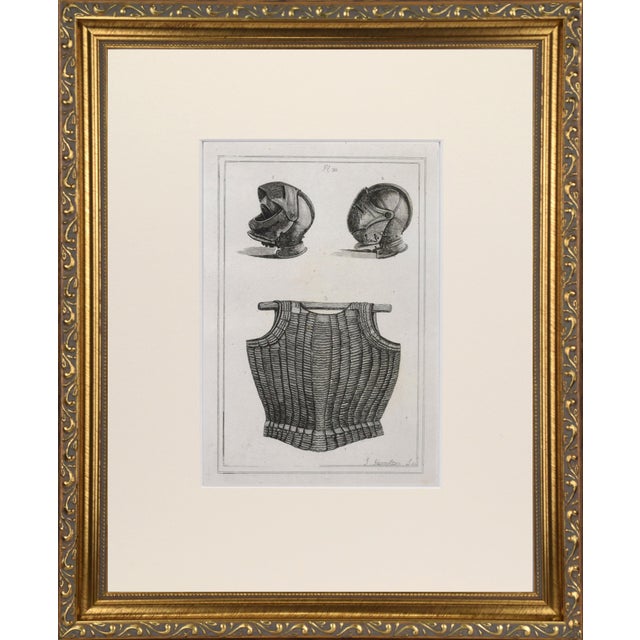 Gothic 19th Century Engravings of Medeival English Armour 1801- A Pair For Sale - Image 3 of 9