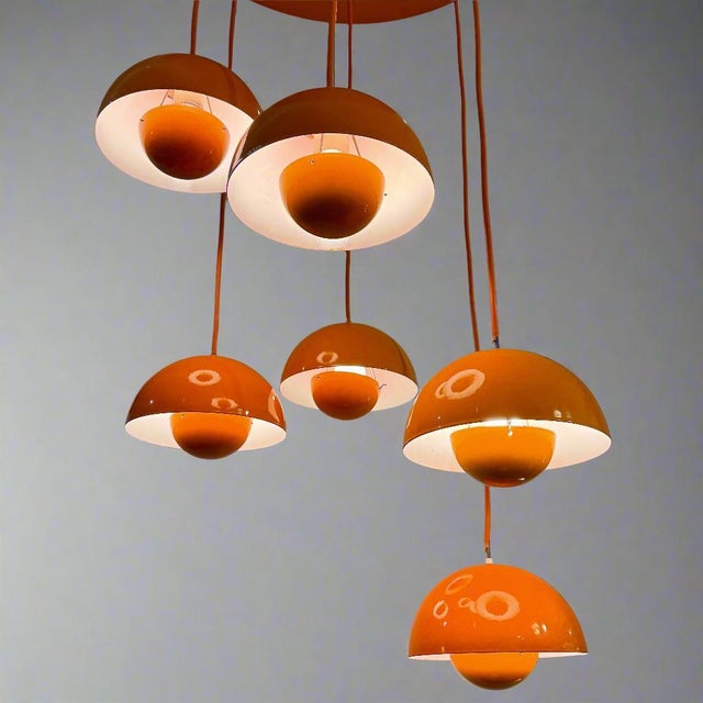 Verner Panton 1970s Verner Panton Flowerpot chandelier For Sale - Image 4 of 6