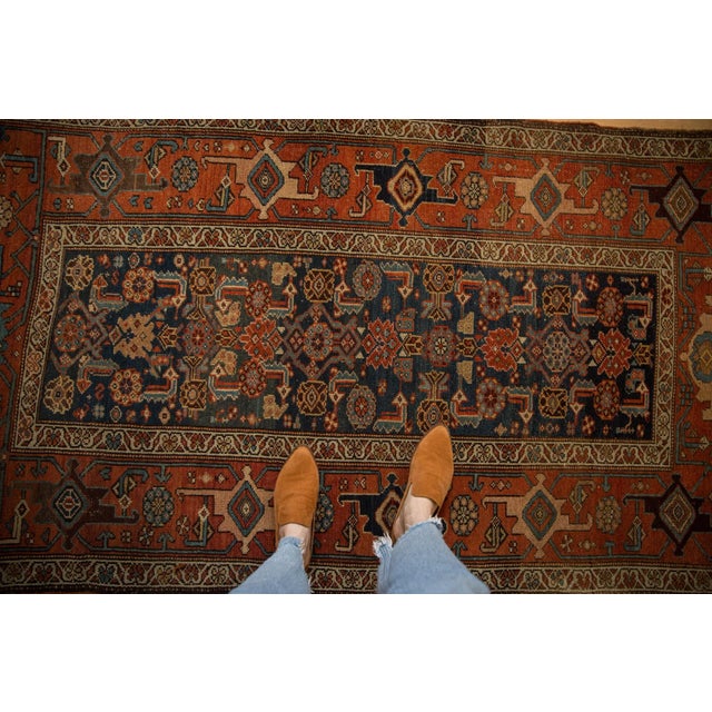 :: Main field in a geometric Herati design motif with wide banded Samovar stylized main border. Colors and shades include:...