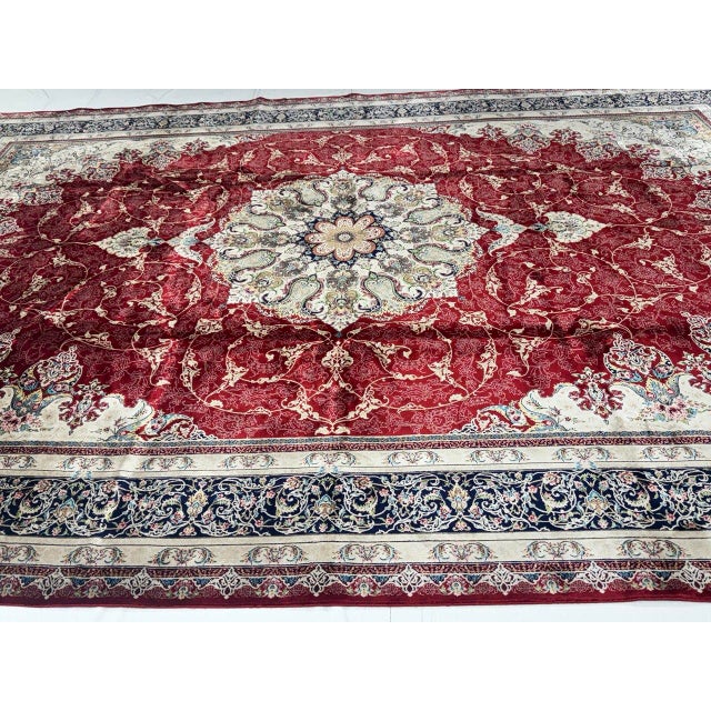 Textile Pasargad DC Persian Tabriz Design Rug For Sale - Image 7 of 10