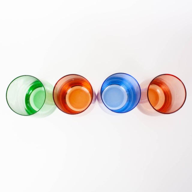 1980s Italian Colorful Glasses, 1980s, Set of 4 For Sale - Image 5 of 17