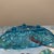 1960s Vintage Hazel Atlas Aqua Blue "Pinwheel" Triangle Candy Dish For Sale - Image 5 of 6