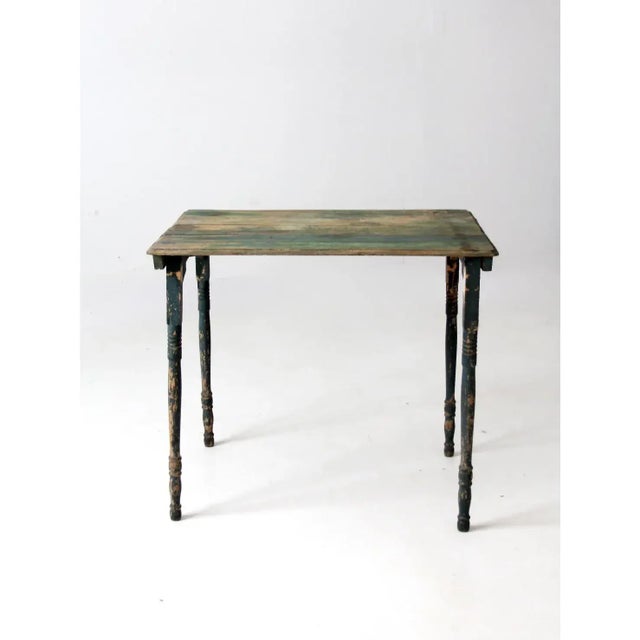 Wood Antique Painted Wood Folding Table For Sale - Image 7 of 13