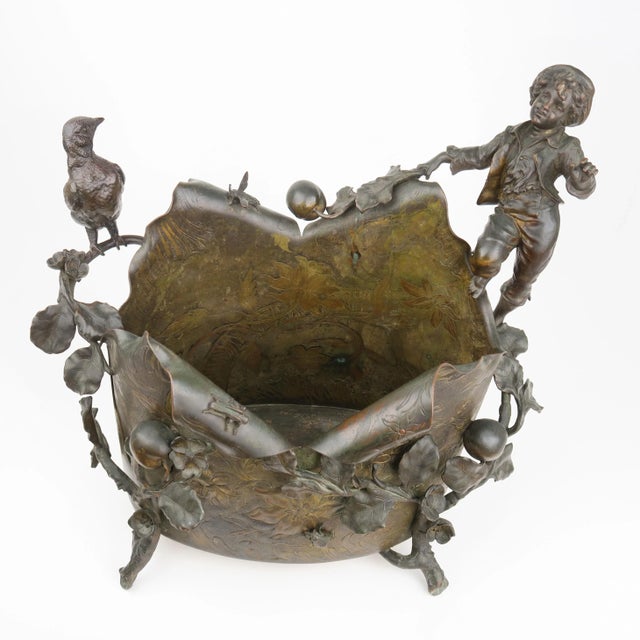 Late 19th Century A Gilt & Patinated Bronze Figural Jardiniere, Austria, 19th Century For Sale - Image 5 of 12
