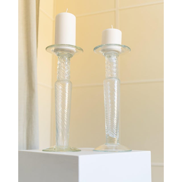Candleholders in Murano Glass by Franco Moretti, Italy, 1960s, Set of 2 For Sale - Image 3 of 11