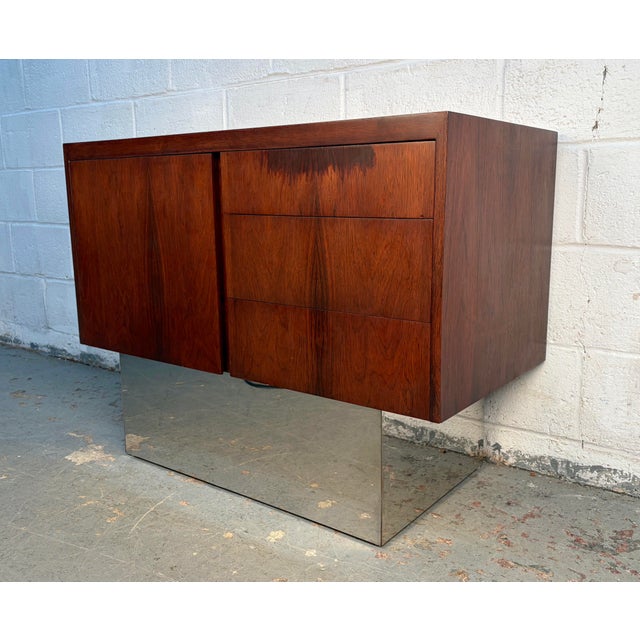 Mid 20th Century Mid 20th Century Danish Rosewood and Chrome Credenza For Sale - Image 5 of 14