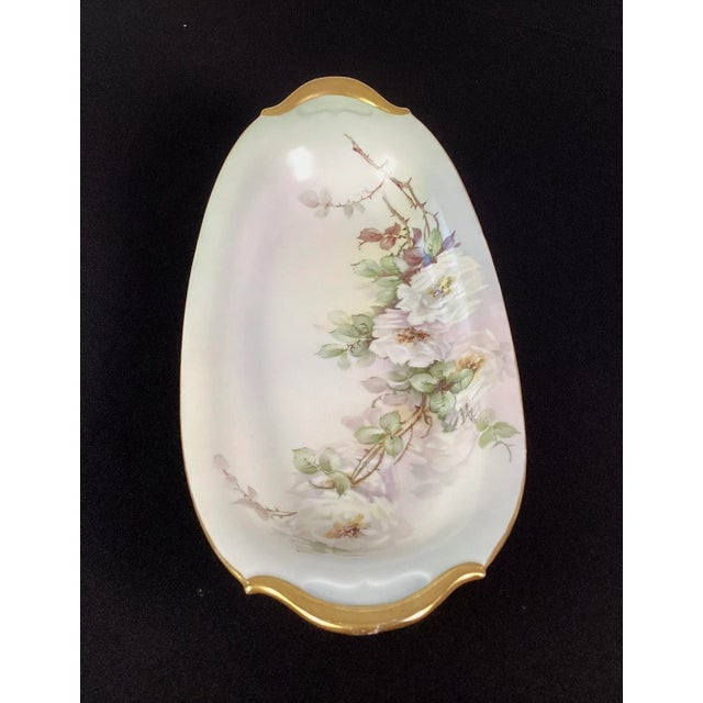 French Antique Tressemann & Vogt Limoges Oval Porcelain Platter For Sale - Image 3 of 6